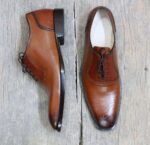 Handmade Brown Brogue Leather Shoe - leathersguru