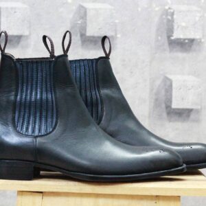 Bespoke Black Chelsea Leather Stylish Boots - leathersguru