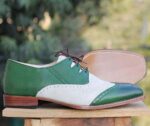 Handmade Green Wing tip Leather Shoe For Men's - leathersguru