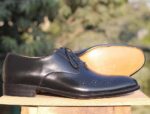 Handmade Sky Blue Brown Leather Wing Tip Shoes - leathersguru