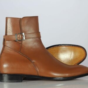 Handmade Brown Jodhpurs Leather Ankle Boots - leathersguru