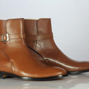 Handmade Brown Jodhpurs Leather Ankle Boots - leathersguru