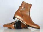 Handmade Brown Jodhpurs Leather Ankle Boots - leathersguru