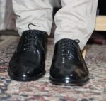 Handmade Sky Blue Brown Leather Wing Tip Shoes - leathersguru