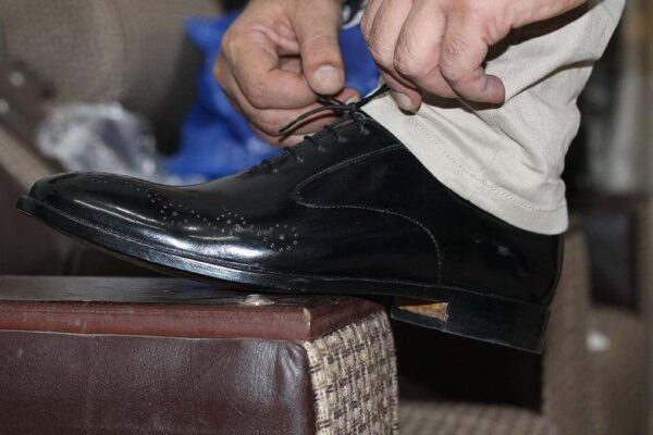 Handmade Sky Blue Brown Leather Wing Tip Shoes - leathersguru