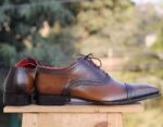 Men's Brown Cap Toe Leather Shoe - leathersguru