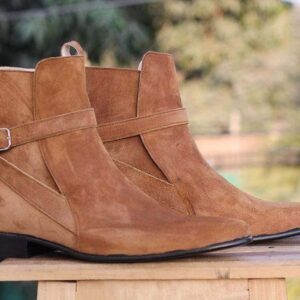 Tan Jodhpurs Suede Ankle Boots - leathersguru