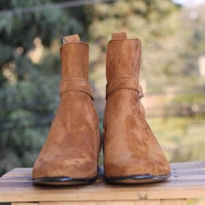 Tan Jodhpurs Suede Ankle Boots - leathersguru