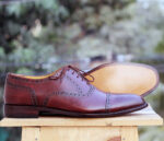 Bespoke Burgundy Leather Monk Strap Wing Tip Shoe for Men - leathersguru