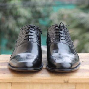 Handmade Black Alligator Leather Shoe - leathersguru