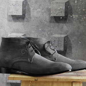 Bespoke Black Chukka Suede Lace Up Boots - leathersguru