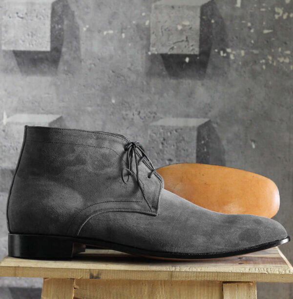 Bespoke Black Chukka Suede Lace Up Boots - leathersguru