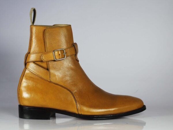 Handmade Tan Leather Jodhpurs Ankle Boot - leathersguru