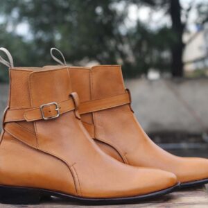 Handmade Brown Leather Jodhpurs Ankle Boot - leathersguru