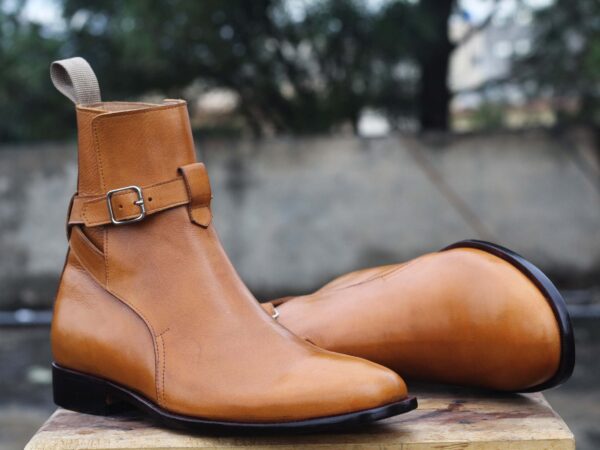 Handmade Brown Leather Jodhpurs Ankle Boot - leathersguru