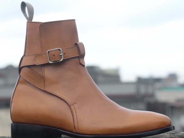 Handmade Brown Leather Jodhpurs Ankle Boot - leathersguru