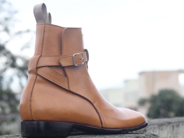 Handmade Brown Leather Jodhpurs Ankle Boot - leathersguru