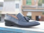 Bespoke Black Tussle Loafer Leather Shoes for Men - leathersguru