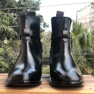 Handmade Black Jodhpurs Leather Boots For Men's - leathersguru