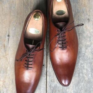 Handmade Brown Chukka Leather Lace Up Shoe - leathersguru