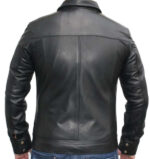 KRICK MOTER Biker Leather Jacket Front Four Pocket BACK