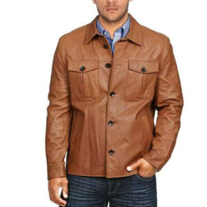 Long Sleeve Leather Jacket, men's Jacket in real leather,Stylish brown Leather Jacket - leathersguru