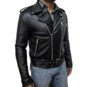 MEN SIGNATURE MOTORCYCLE LEATHER JACKET, MEN LEATHER JACKET