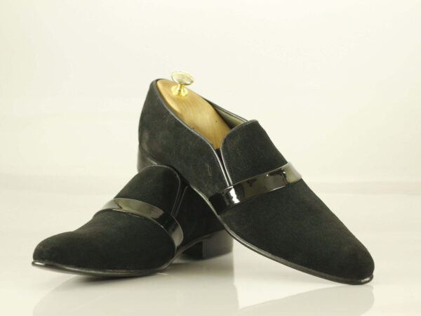 Black Loafer  Suede Whole Cut Shoe for Men's Party Shoes