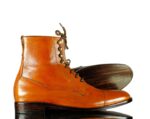 Men's Tan Cap Toe Lace Up Leather Ankle Boot,Men's Oxford Boot