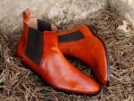 Bespoke Ankle High Tan Chelsea Leather Boot - leathersguru