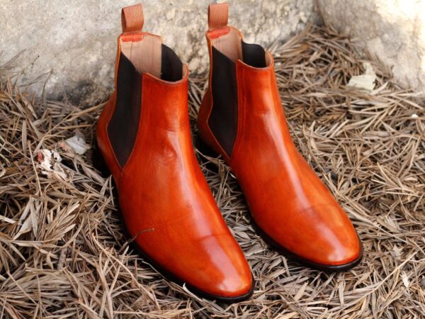 Bespoke Ankle High Tan Chelsea Leather Boot - leathersguru