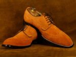 Bespoke Tan Wing Tip Lace Up Shoes, Men's Oxford  Leather Shoes