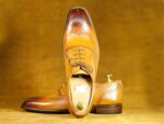 Men's Shoes Two Tone Tan Brogue Toe Stylish Shoes