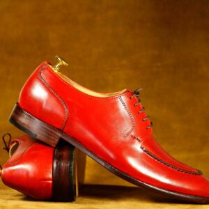 Men's Split Toe Lace Up Burgundy Shoes,Hand Painted Leather  Formal Shoes