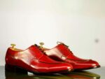 Bespoke Burgundy Split toe Lace Up Shoes for Men's - leathersguru