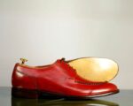 Bespoke Burgundy Split toe Lace Up Shoes for Men's - leathersguru