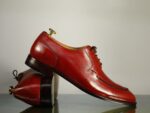 Bespoke Burgundy Split toe Lace Up Shoes for Men's - leathersguru