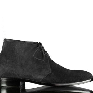 Hand Painted Black Suede Chukka Boot,Men's Stylish Boot