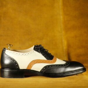 Lace Up Leather Stylish Black White Shoes Men's Dress Shoes