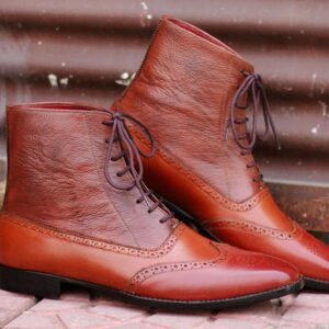 Handmade Leather Ankle High Boots