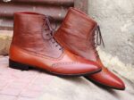 Handmade Leather Ankle High Boots