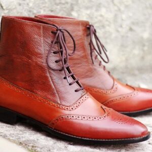 Handmade Leather Ankle High Boots