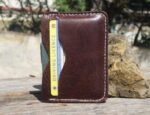 MINIMALIST Leather WALLET, Personalized Slim Front Pocket Wallet, Mens Cardholder, Crazy Hours Leather Cardholder, Perfect Gift - leathersguru