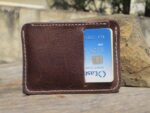 MINIMALIST Leather WALLET, Personalized Slim Front Pocket Wallet, Mens Cardholder, Crazy Hours Leather Cardholder, Perfect Gift - leathersguru