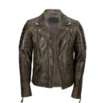 Men's Brown Sheep Leather Vintage Style Biker Fashion Casual Leather Jacket - leathersguru