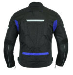 MOTORCYCLE ARMORED BIKERS HIGH PROTECTION WATERPROOF JACKET BLACK BLUE