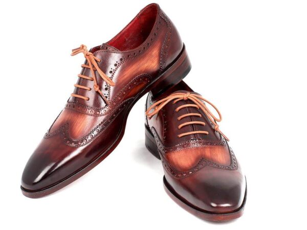 Bespoke Tan Leather Wing Tip Lace Up Shoe For Men's - leathersguru