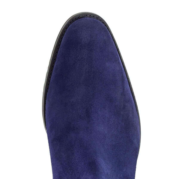 Handmade Blue Suede Derby Lace Up Shoe - leathersguru