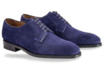 Handmade Blue Suede Derby Lace Up Shoe - leathersguru