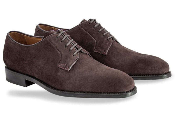 Handmade Brown Suede Derby Lace Up Shoe - leathersguru